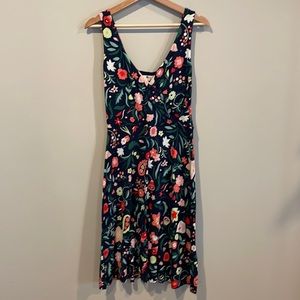 Boden Sleeveless V-Neck Floral Print Jersey Dress